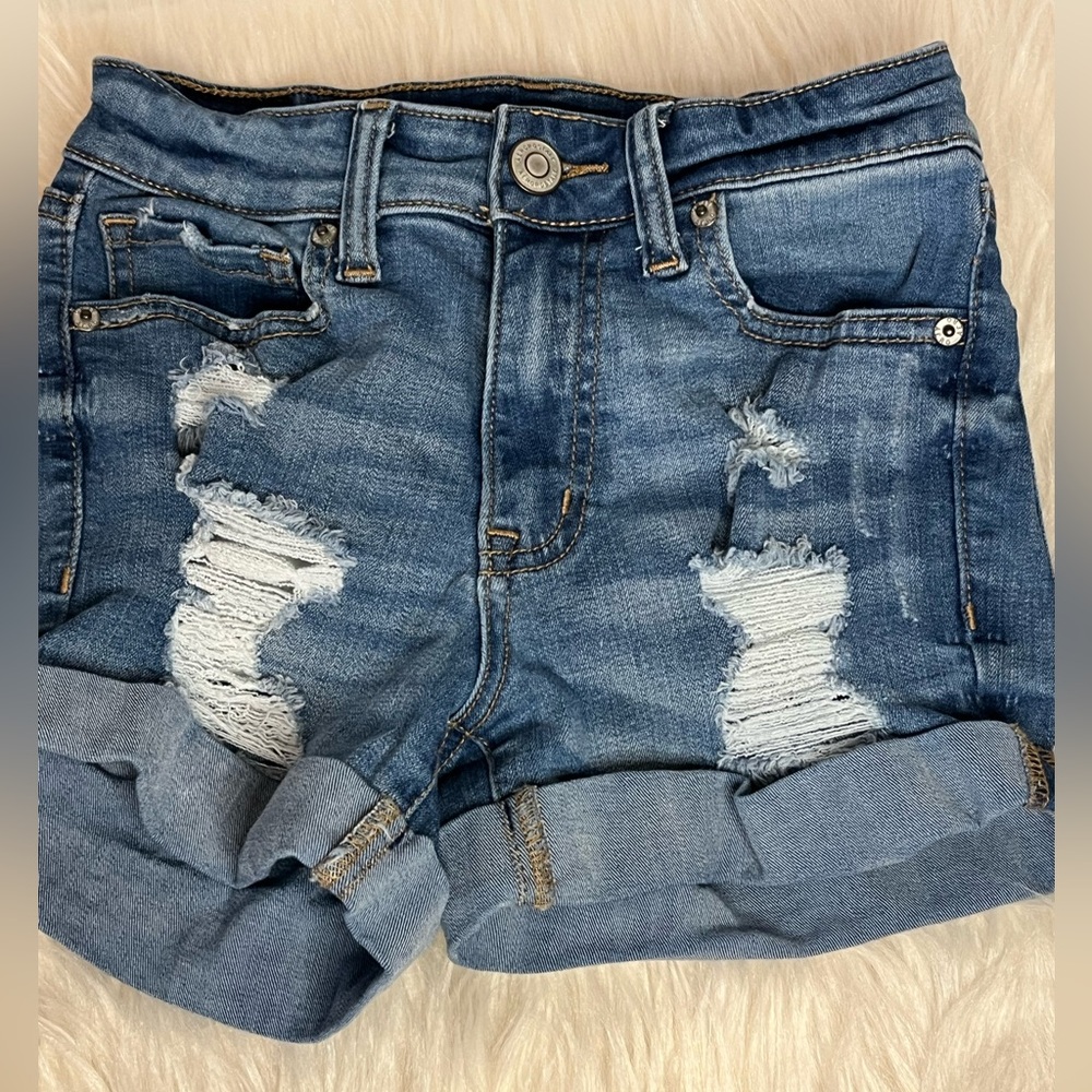 Aeropostale Distressed Jean Shorts with Cuffed Hem sz 000